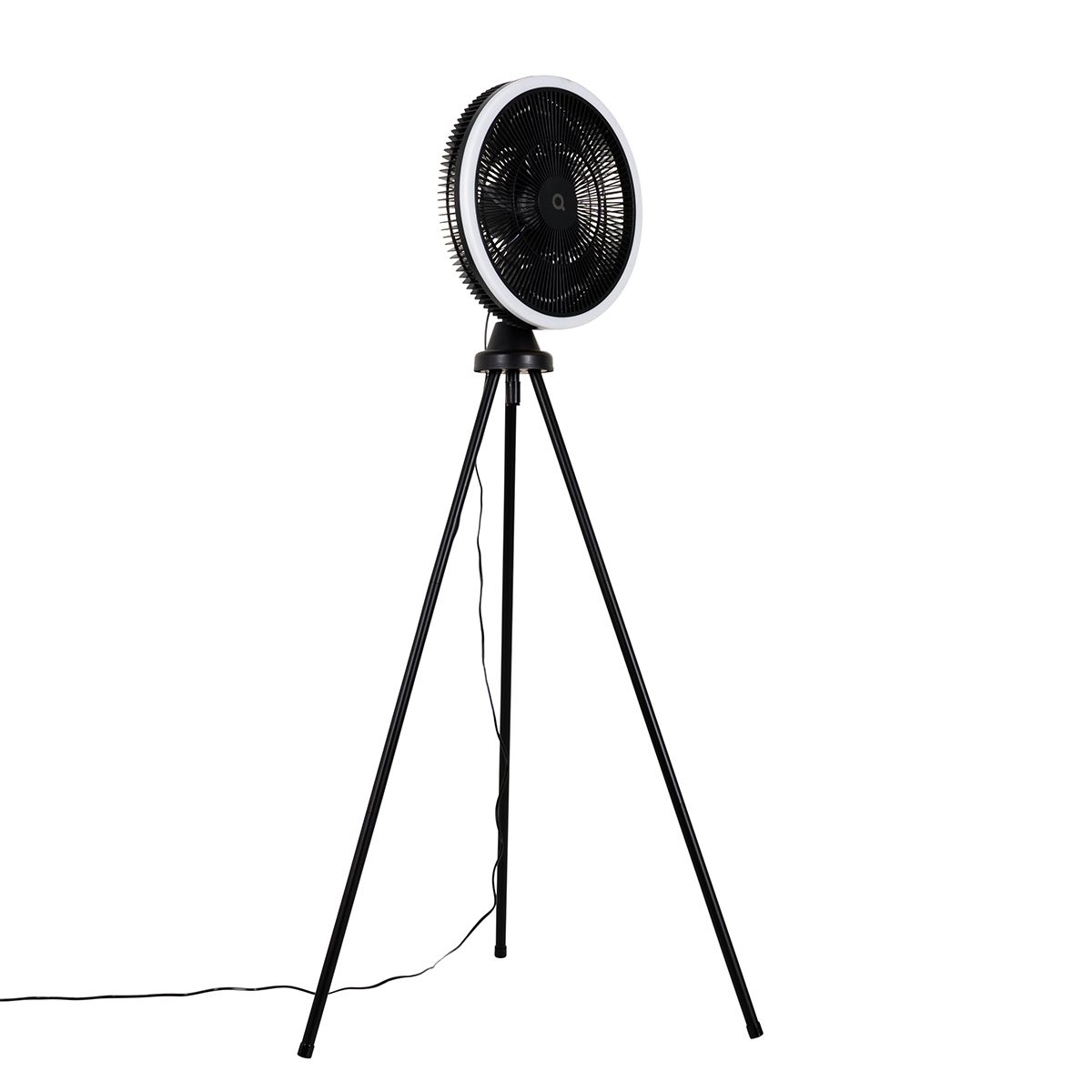 Vloerventilator tripod zwart incl. LED 3-staps dimbaar - Meric