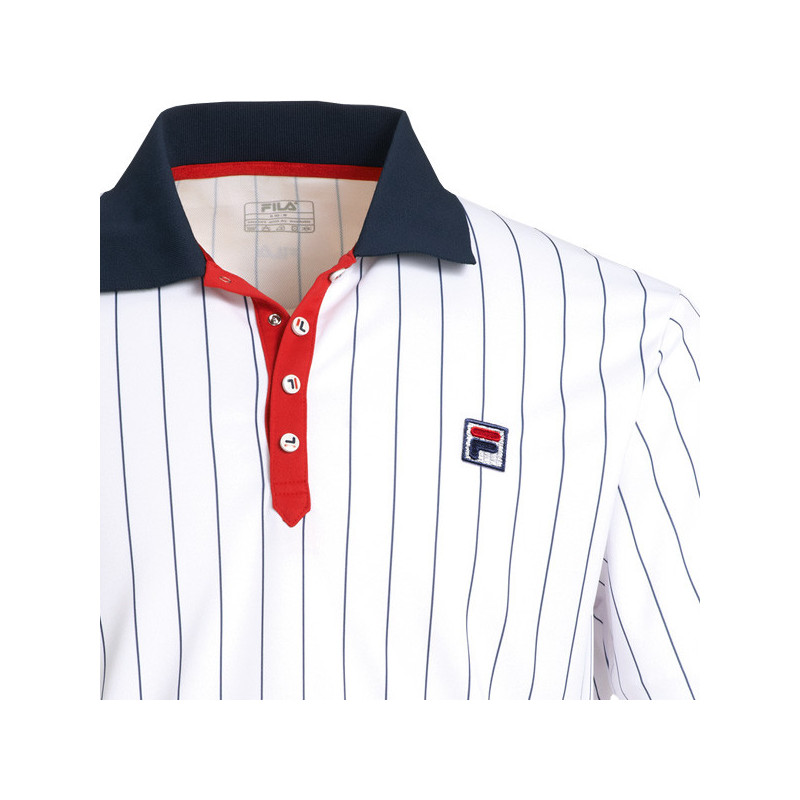 Polo Fila Borg Stripe blanc