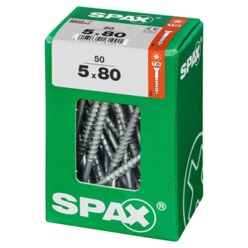 Spax schroef T-Star Plus geel 5x80 mm 50 stuks