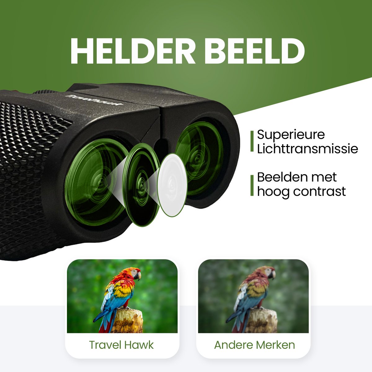 Travelhawk 10x25 Compacte Verrekijker - Black