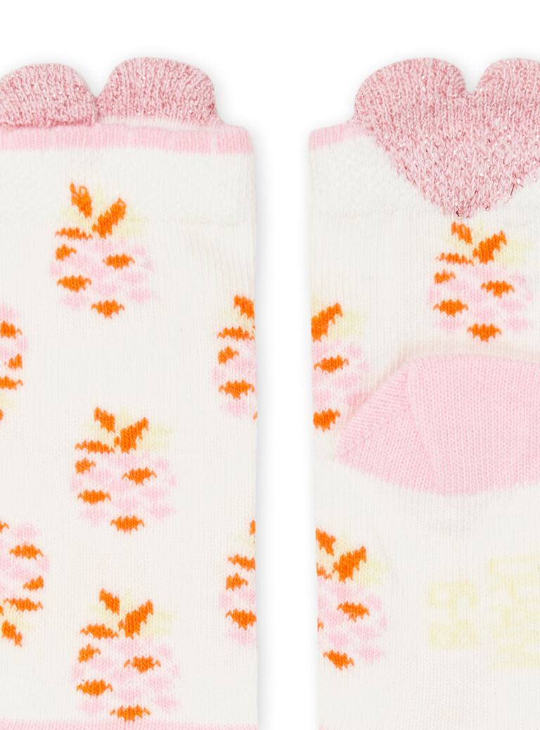 Chaussettes écrues à imprimé ananas