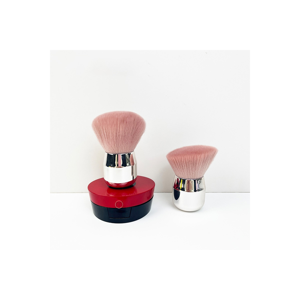 Makeup Brush Mushroom Angled Head Brush Rosa