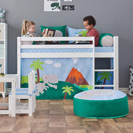Hoppekids Dinosaur forhæng til halvhøj- og køjeseng 70x160 cm