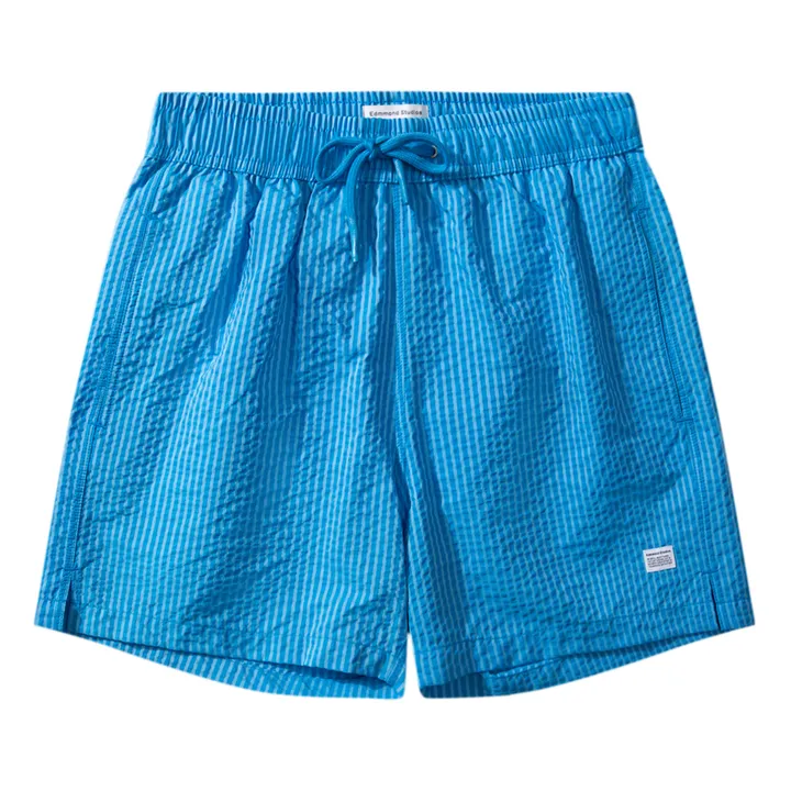 Edmmond Studios Short de Bain Seersucker | Bleu