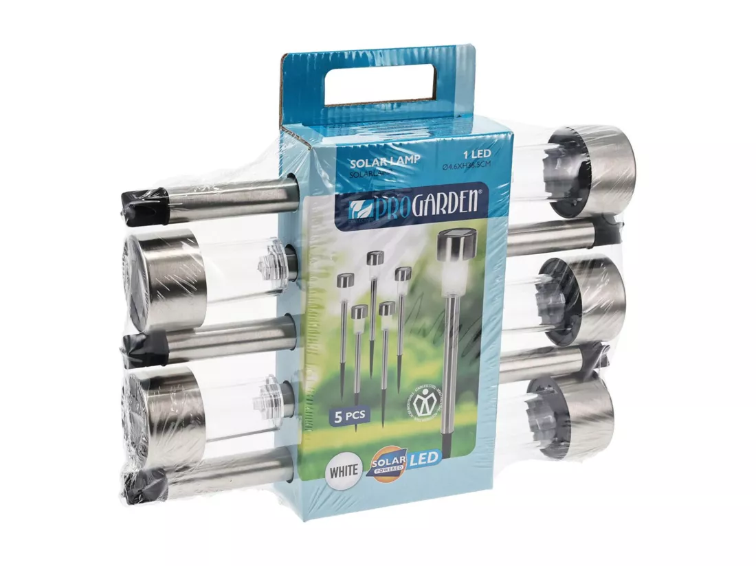 Well Home Set de 5 lampes solaires Ø4,6cm en inox