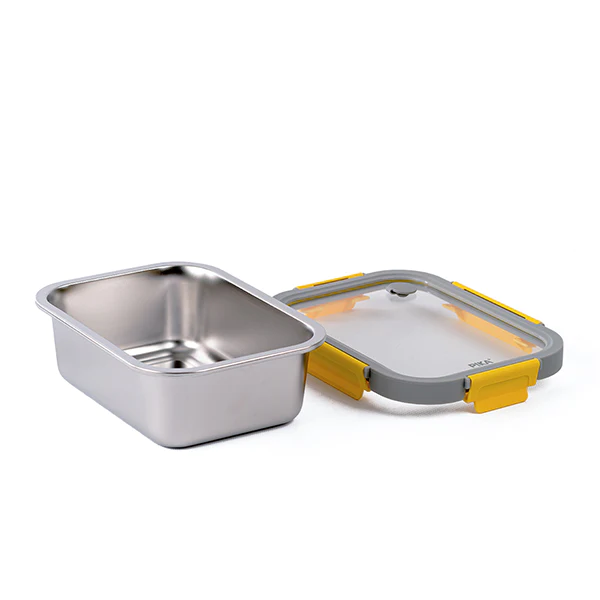 Boîte de conservation en inox rectangulaire 1200 ml compatible micro-o