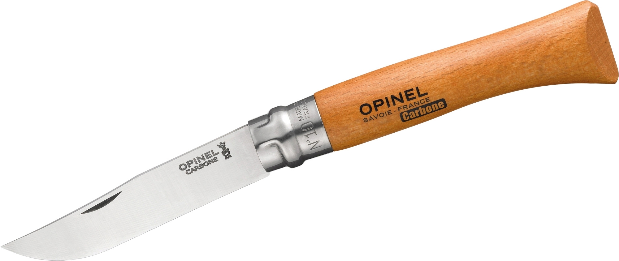 Opinel N°10 Taschenmesser Klingenlänge 10 cm Kohlenstoffstahl