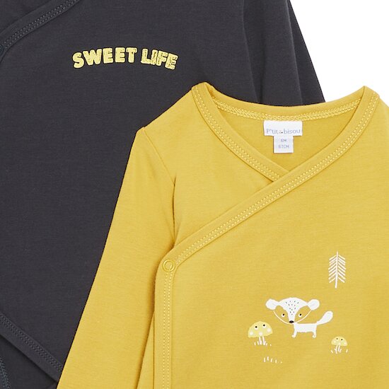 Golden Winter Lot de 2 bodies manches longues   Yellow Epice        de               P'tit bisou