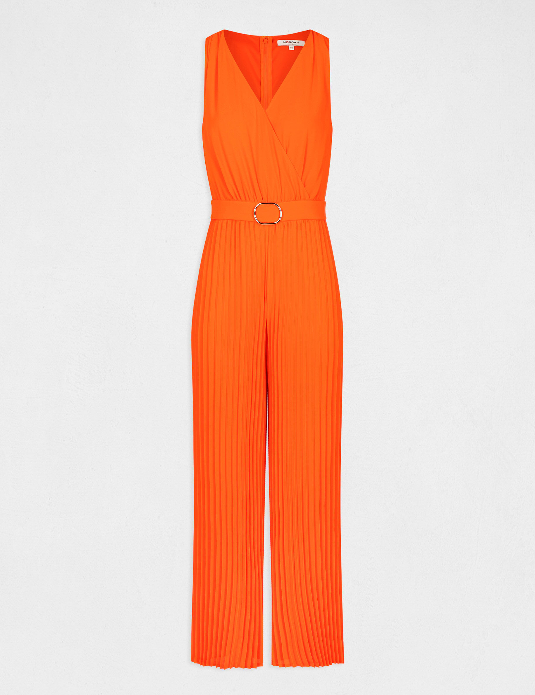 Combinaison ample à jambes plissées orange femme - orange
