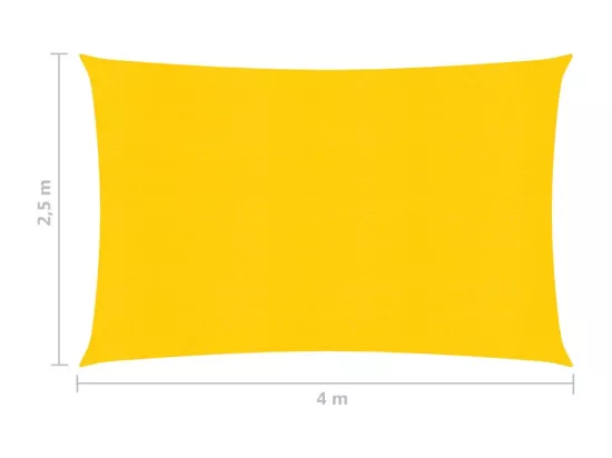 Voile toile d'ombrage parasol jaune 400 x 250 x 250 cm 02_0009115