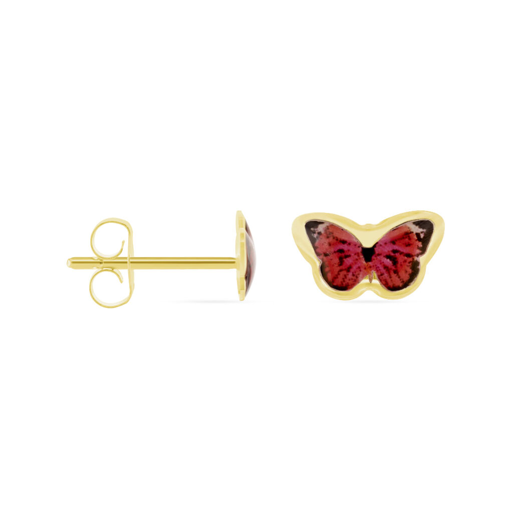 Boucles D'oreilles Puces Sulivia Papillon Or Jaune