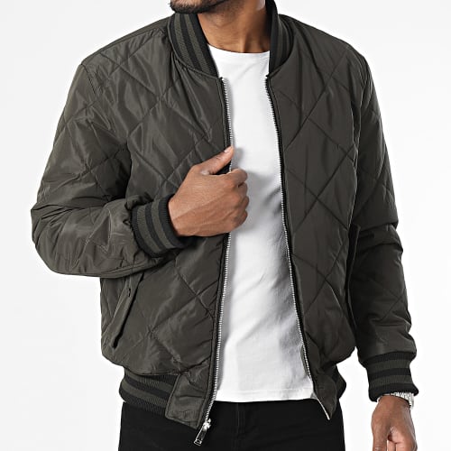 Veste Bomber Reversible Vert Kaki
