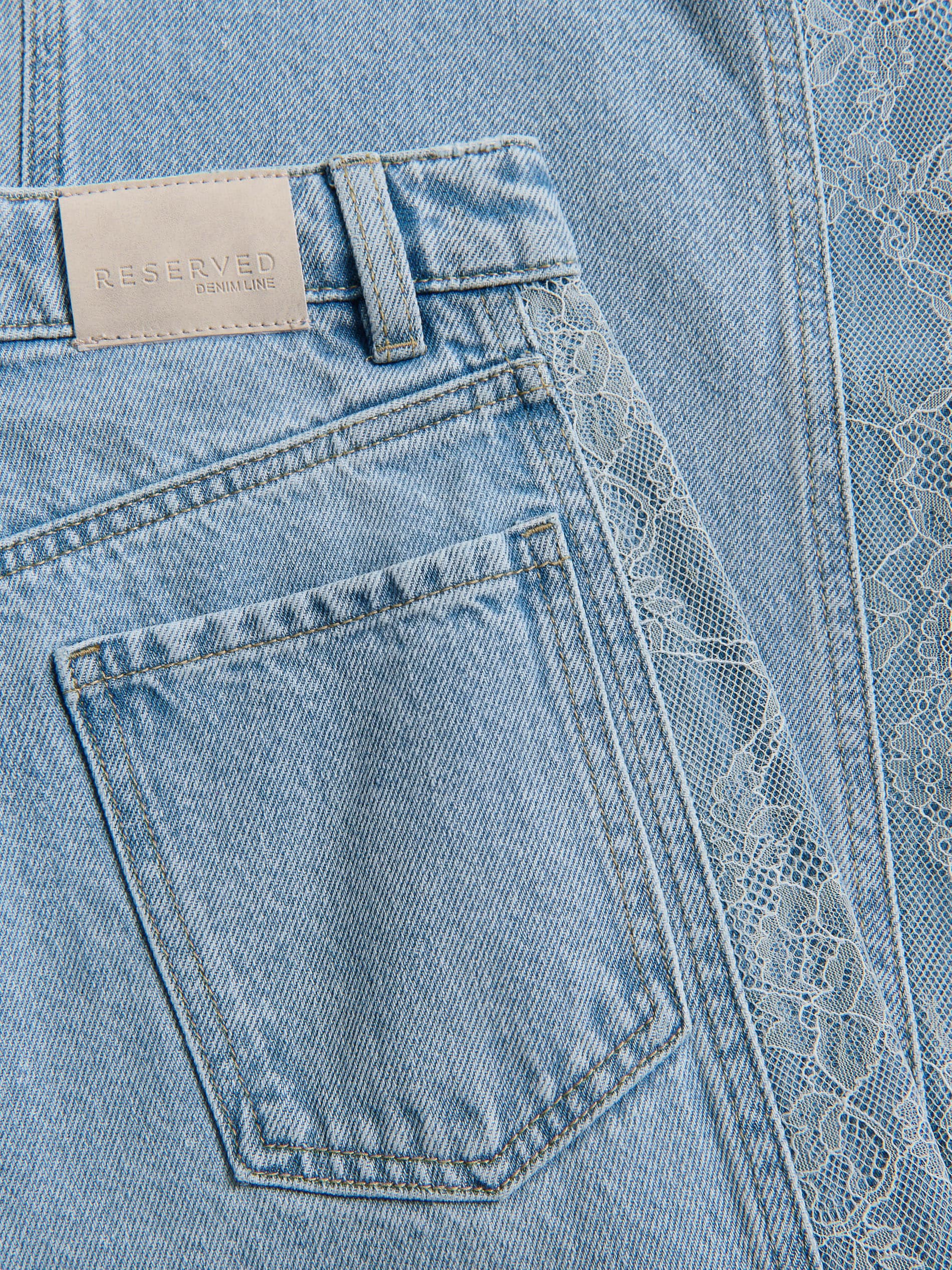 Super-Wide-Leg-Jeans mit Spitze
