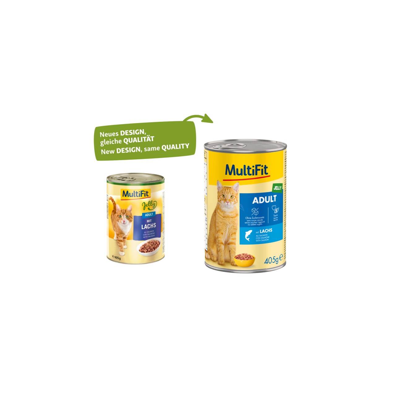 MultiFit Nassfutter Katze Adult, in Gelee, Lachs 6x405 g