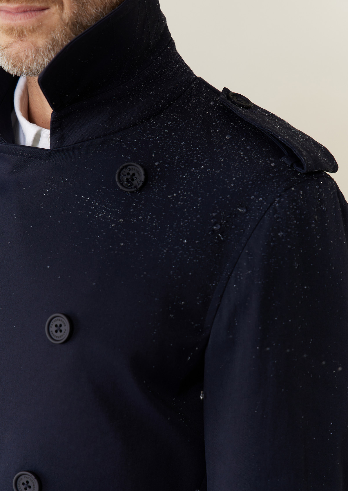 Trench Irrésistible croisé double boutonnage uni bleu marine