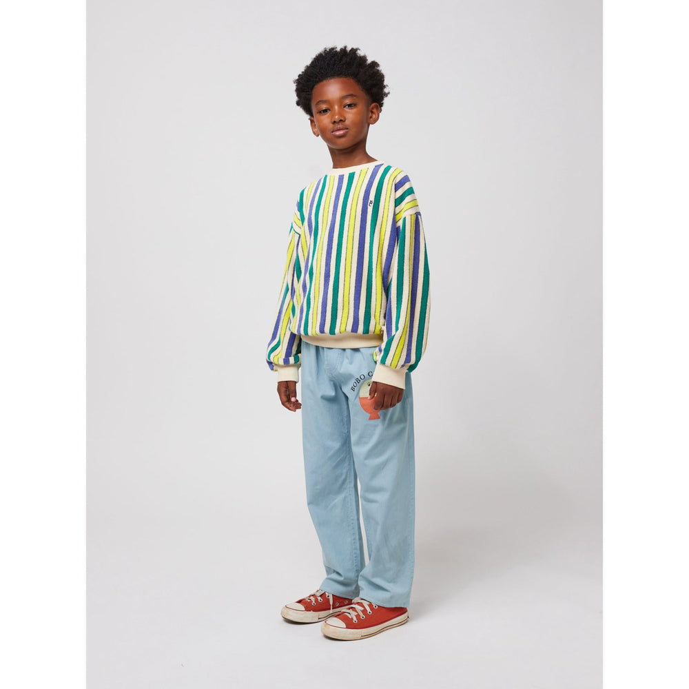 Køb Bobo Choses Offwhite Multicolor Stripes Terry Cloth Sweatshirt