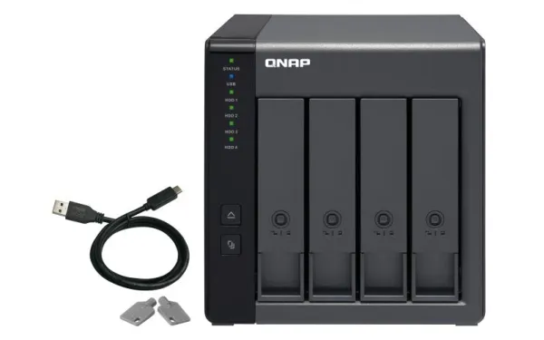 QNAP TR-004 - Harddisk-array - 0 TB - 4 bays (SATA-300) - USB 3.2 Gen 1 (ekstern)