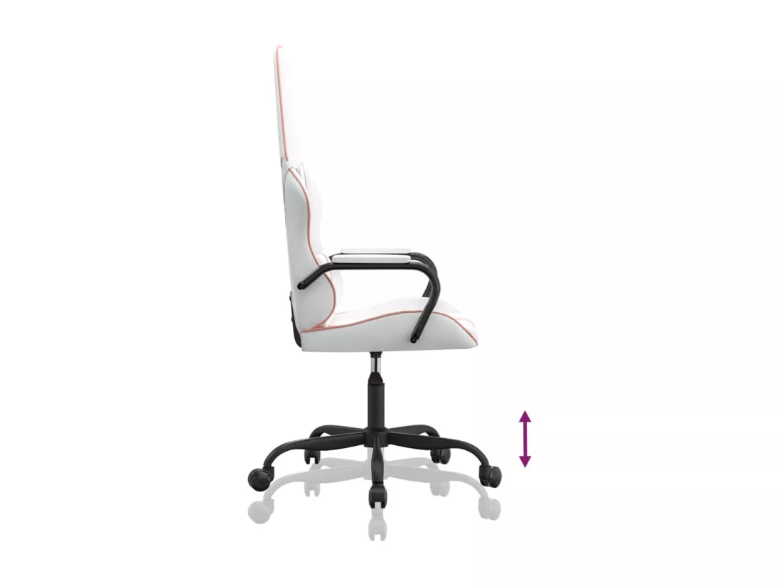Chaise de jeu de massage rose et blanc similicuir