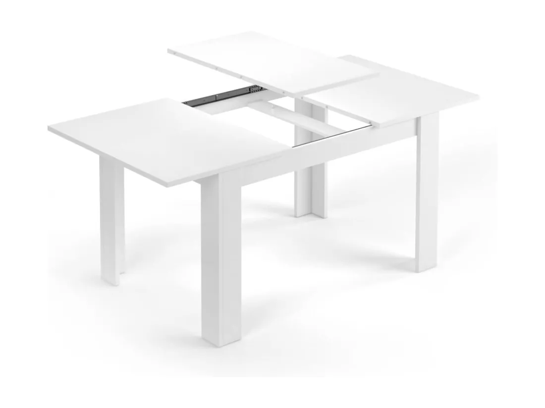 Table extensible Dalice, Console extensible pour salle à manger, Table de cuisine ouvrant avec rallonge, 140/190x90h78 cm, Blanc