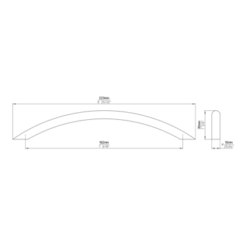 Greep Plien rvs 223mm