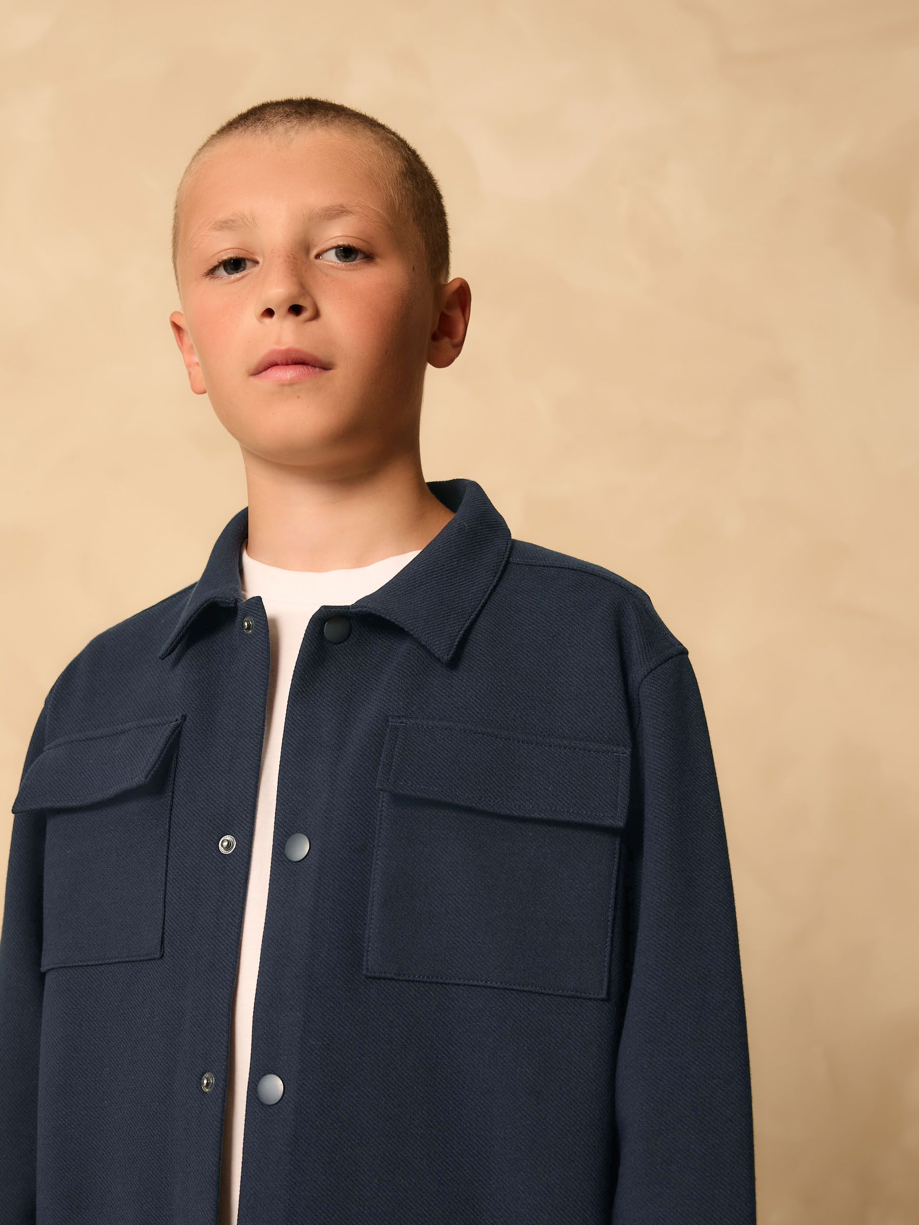 Marineblauw - Modieus overshirt (3 - 16 jr)