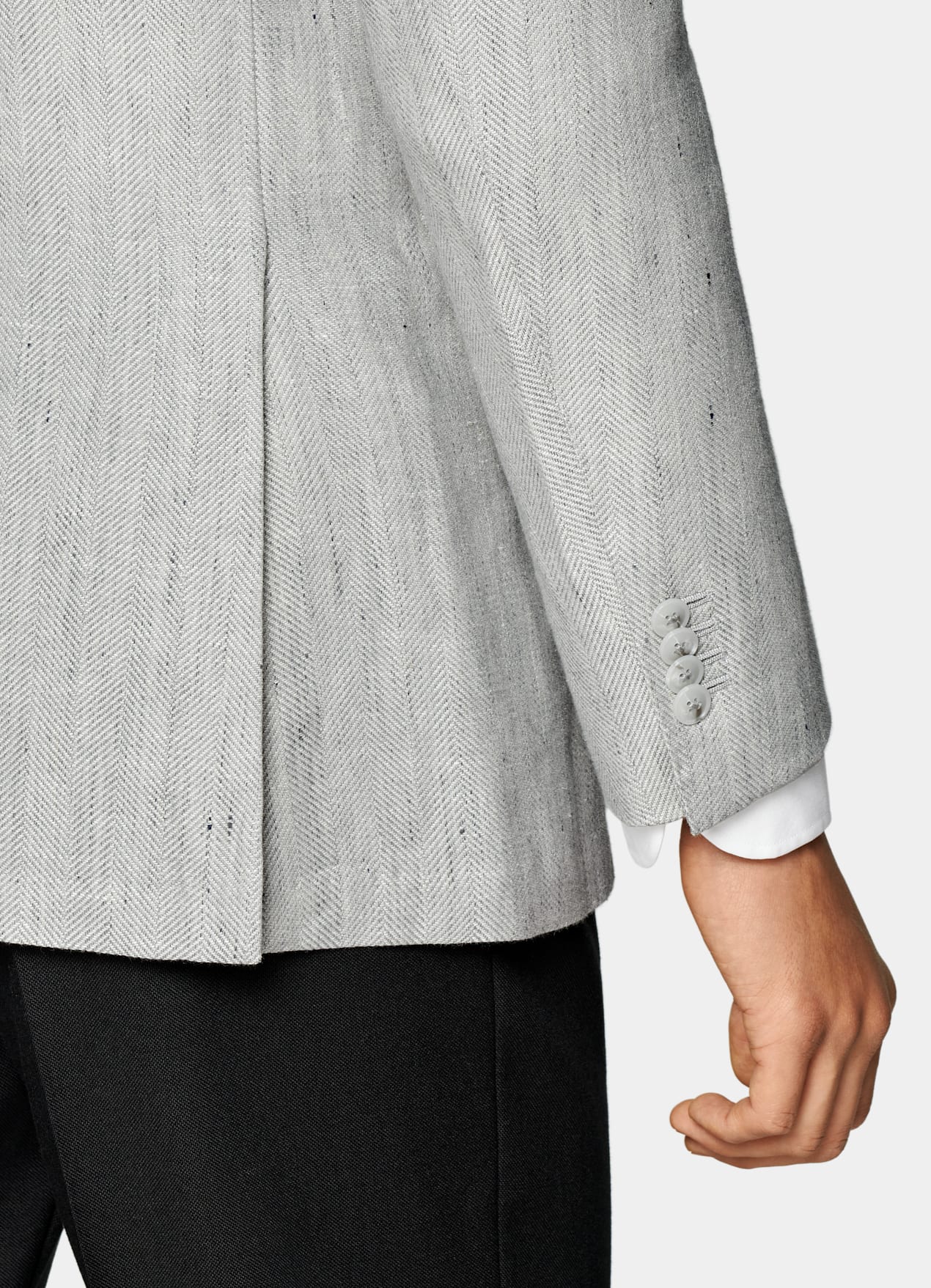 Blazer Havana coupe Tailored gris clair à chevrons