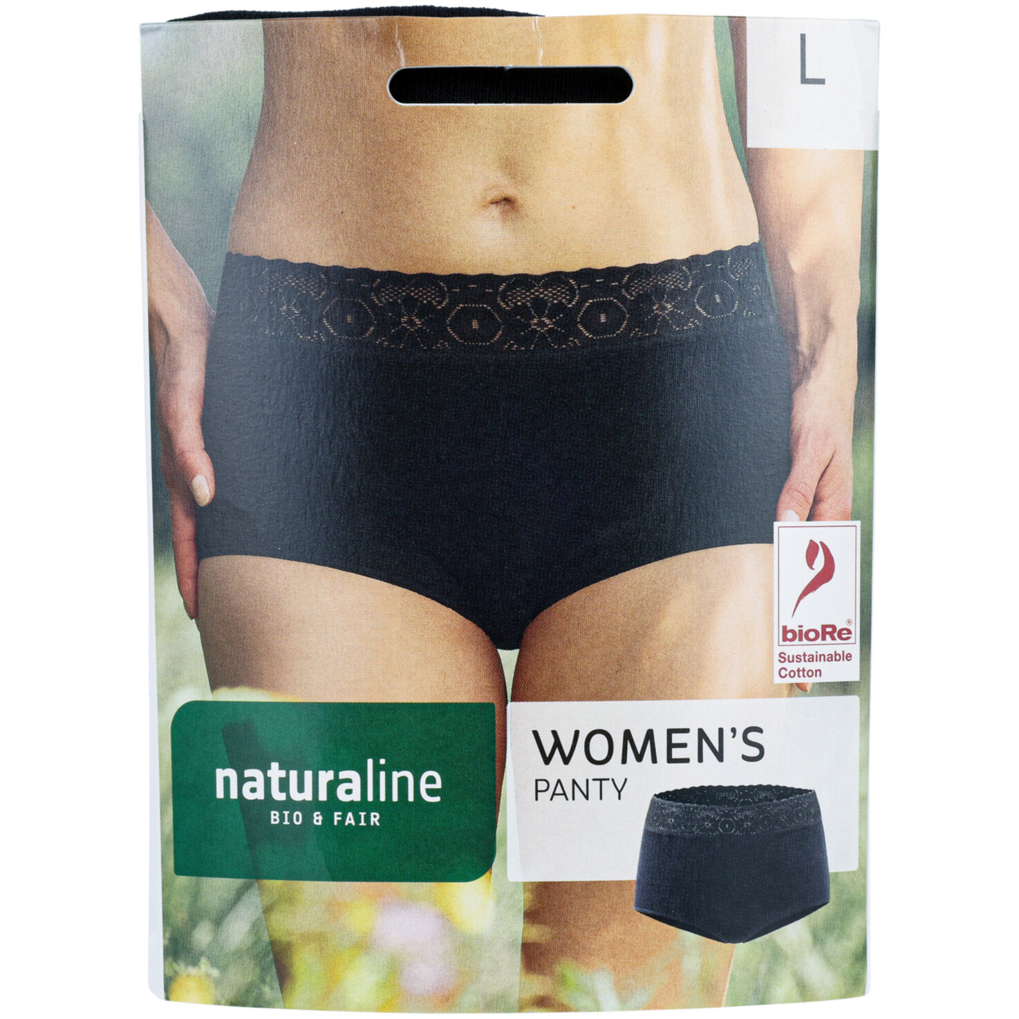Naturaline Texti lDamen Panty schwarz L