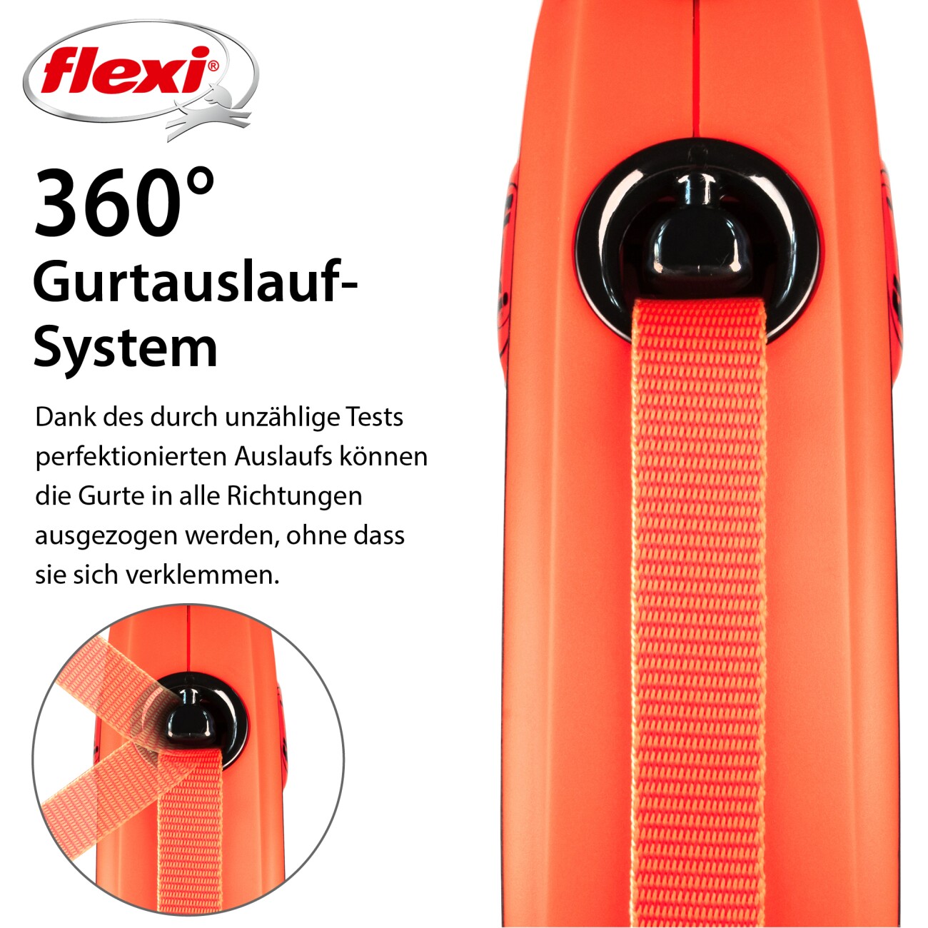 Flexi XTREME Gurt-Rollleine orange/ schwarz S, 5 m