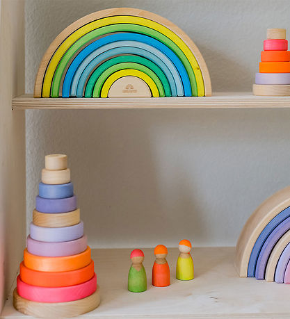 Grimms Holzspielzeug - Regenbogen - 10 Teile - Neongrün