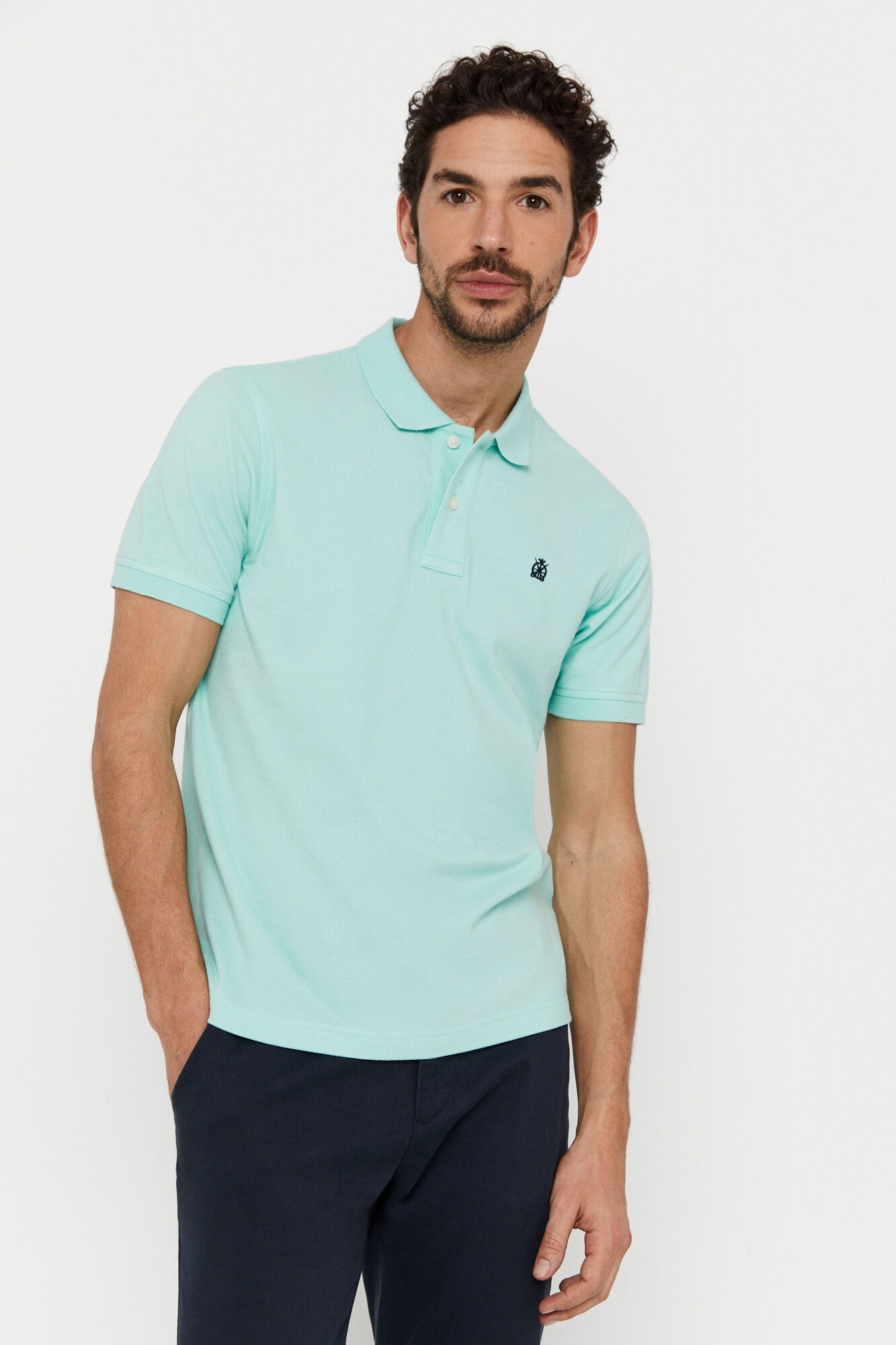 Polo piqué com logo - Verde