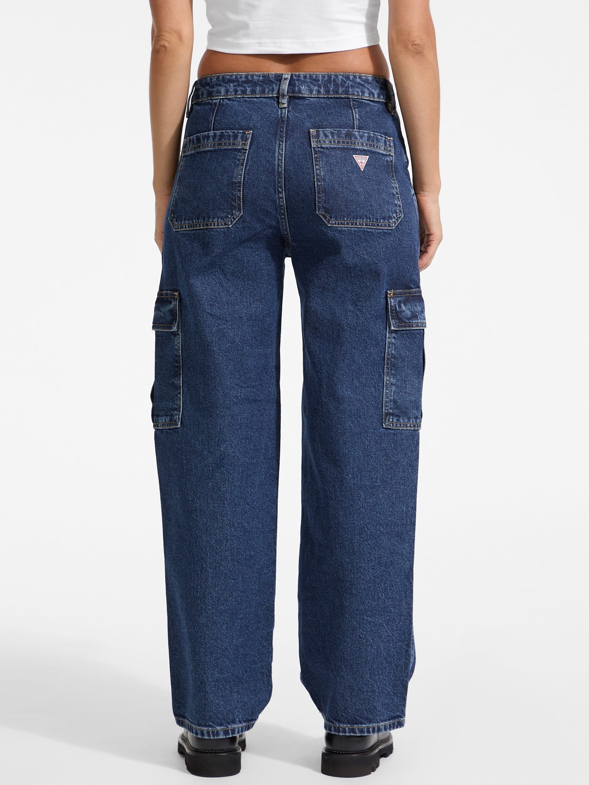 Calça jeans cargo reta G10