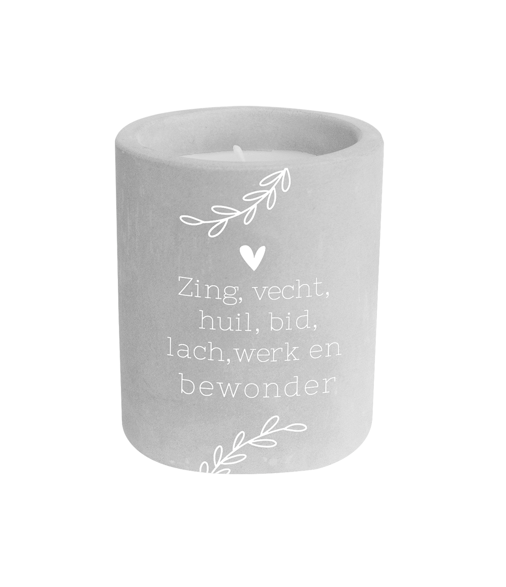 Grijze Cement Kaars Zing, Vecht 8cm