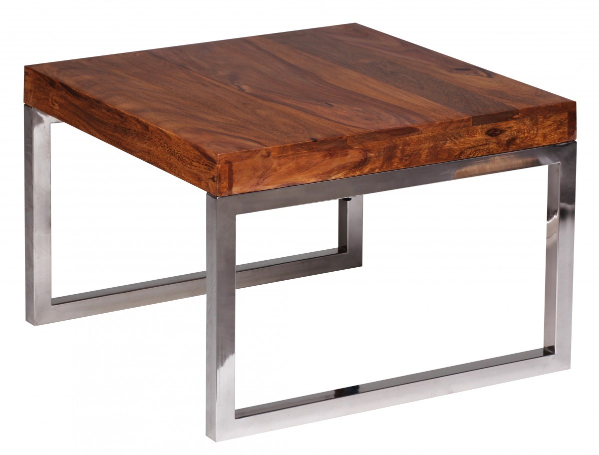 Couchtisch - Sheesham massiv braun gebeizt - 60x60 cm