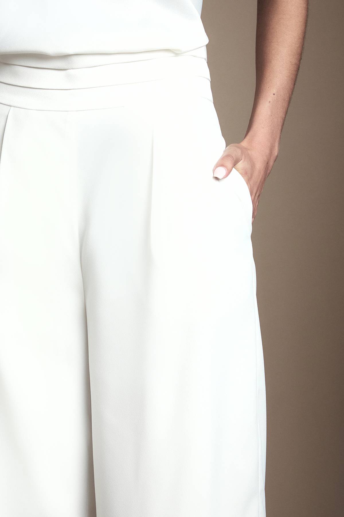 Coast Pantalon De Mariée À Jambes Larges Taille Haute Avec Finitions En Satin