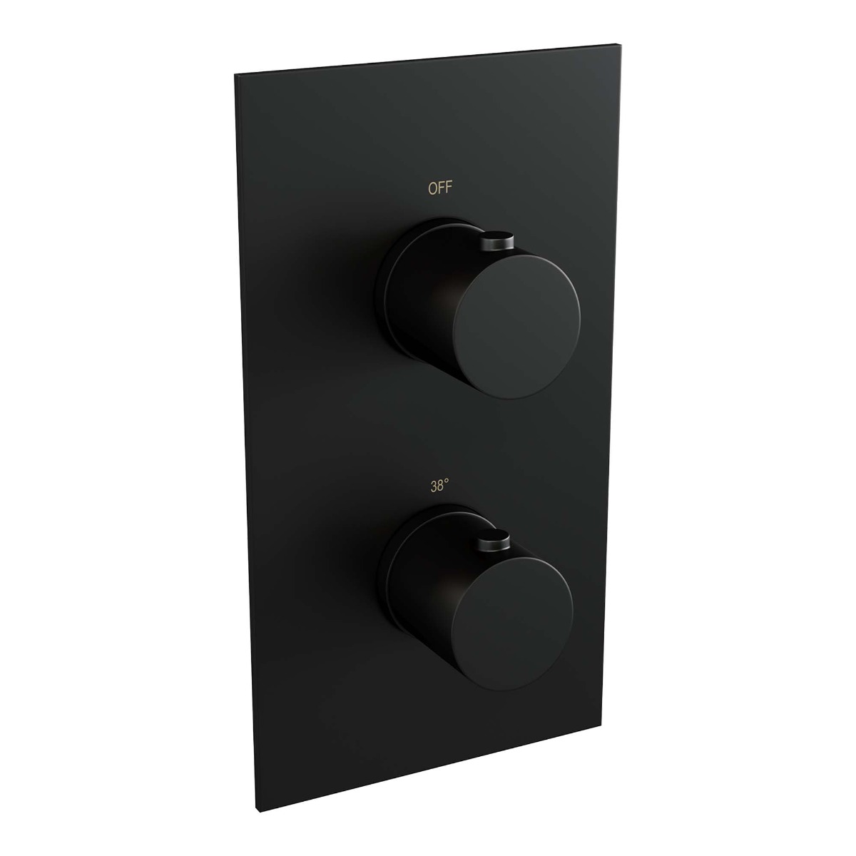 Brauer Black Edition thermostatisch douchepaneel calacatta gold met 20cm hoofddouche en staafhanddouche zwart mat