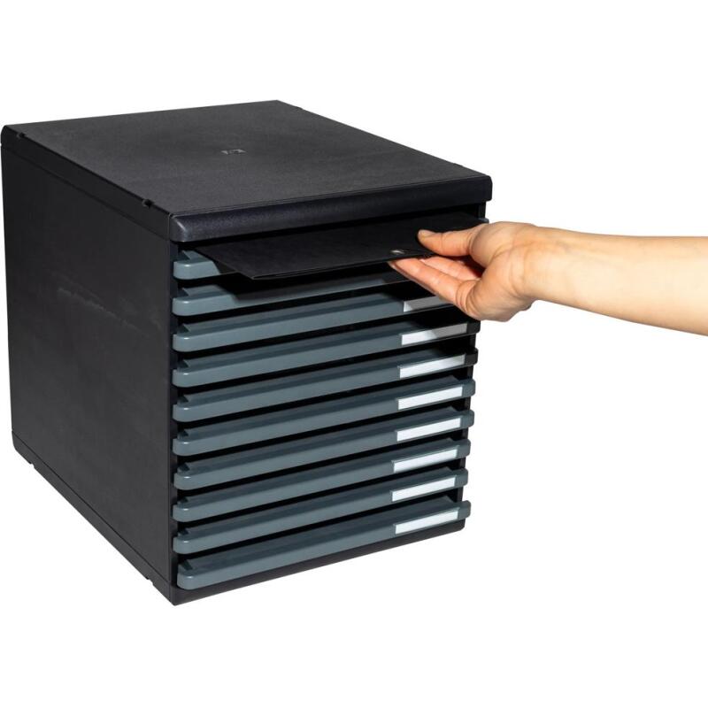 MODULO A4 10 tiroirs ouverts  MODULO A4 10 tiroirs ouverts Ecoblack