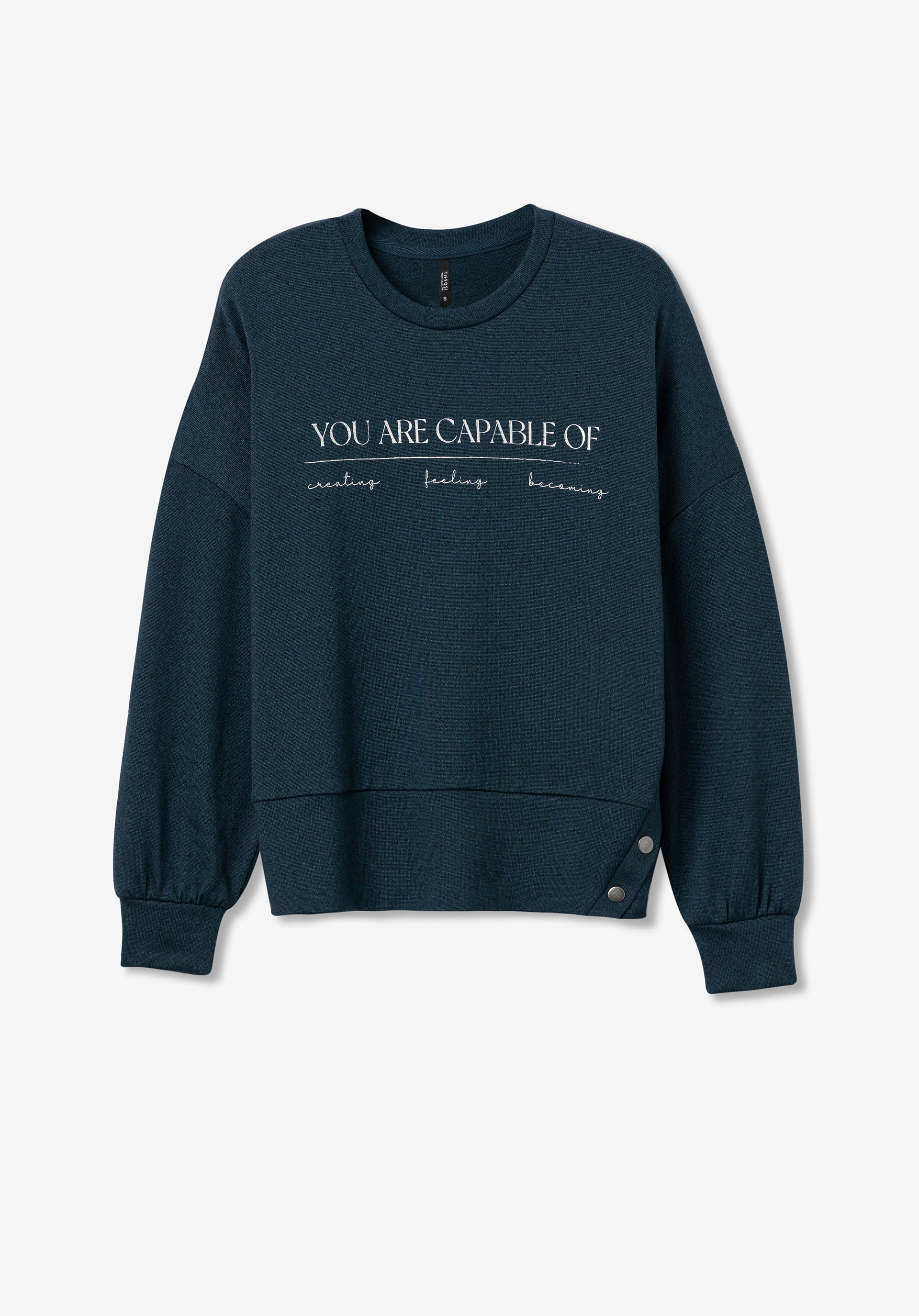 Sweatshirt com Texto Frontal