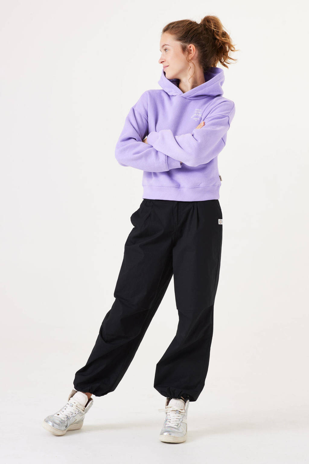 Garcia high waist loose fit joggingbroek zwart