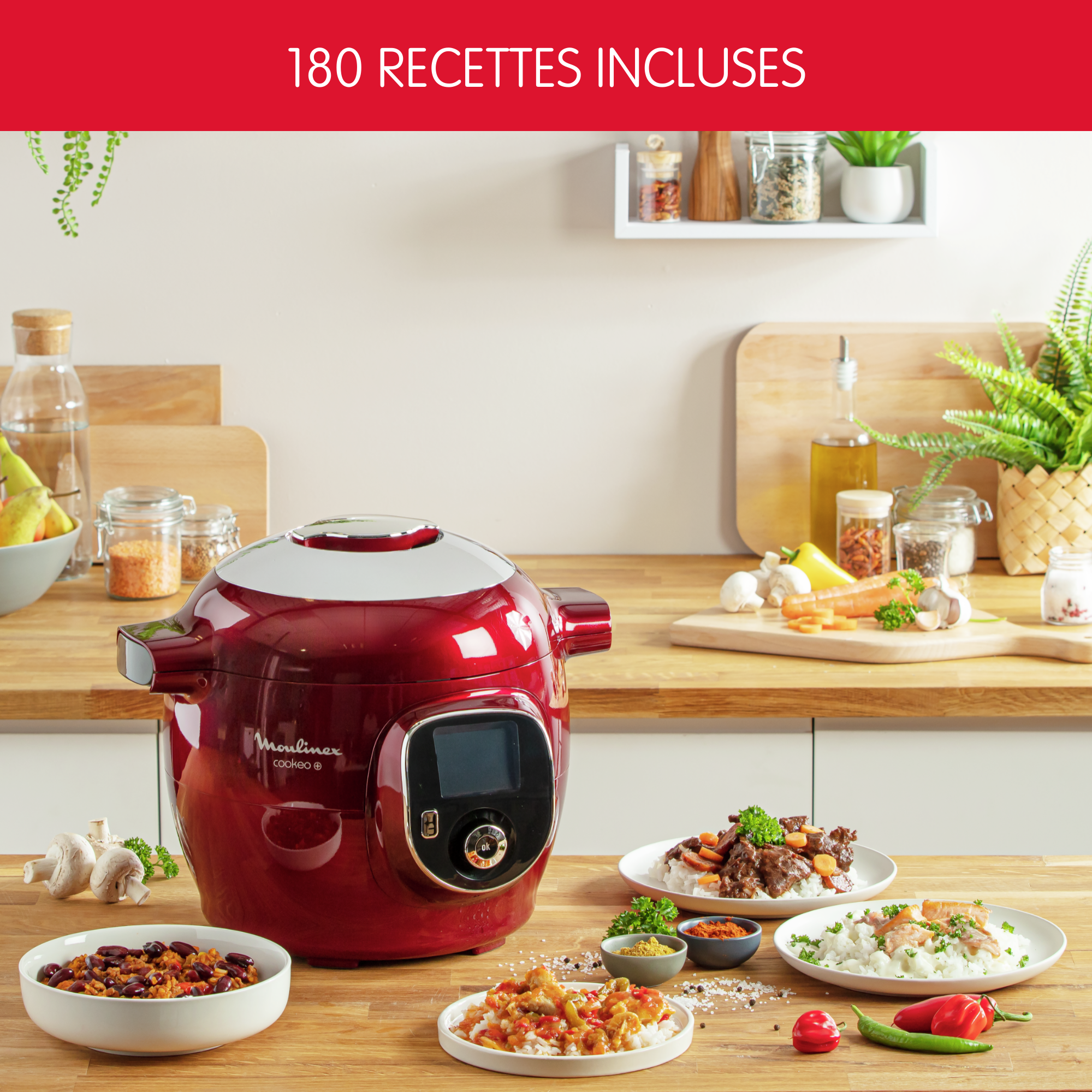 Cookeo+ 180 recettes Rouge