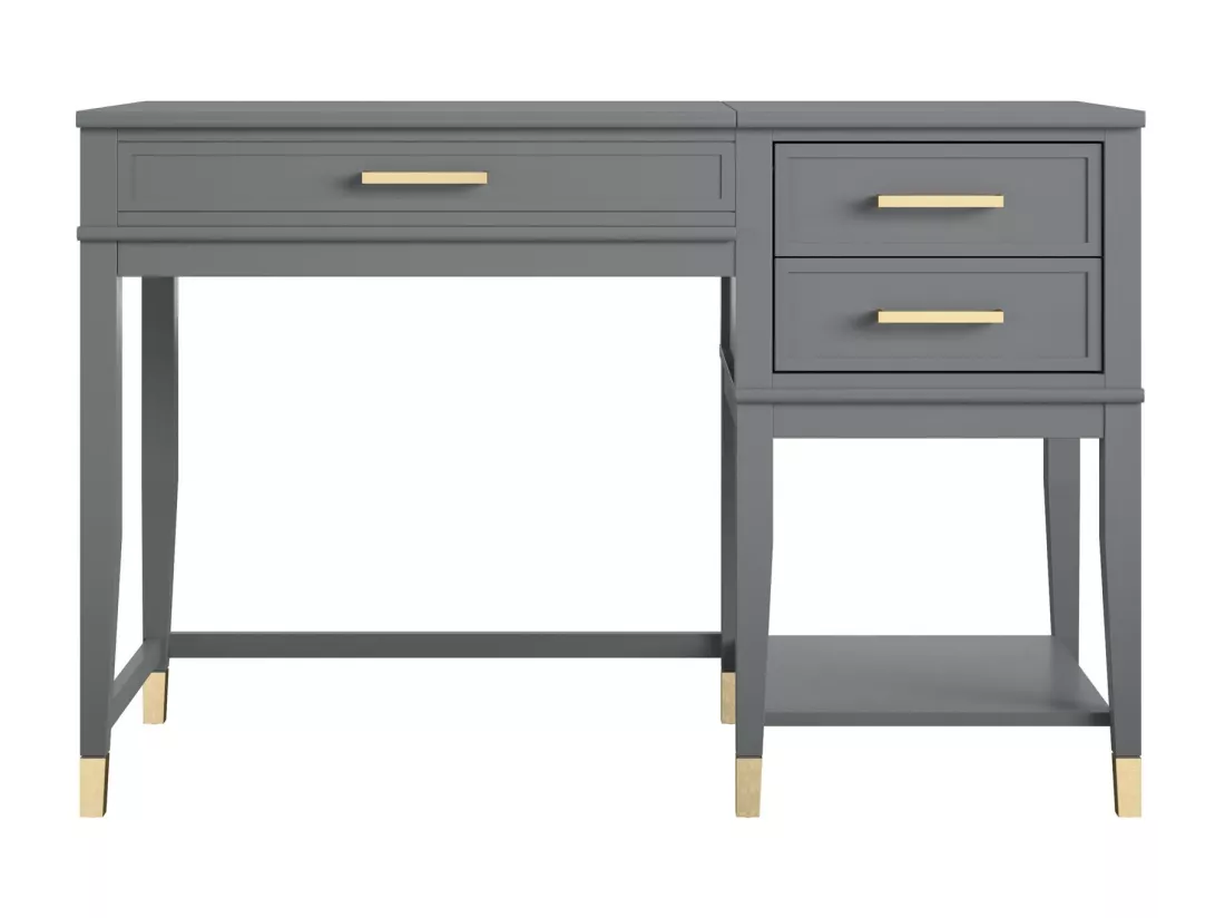 Westerleigh | Bureau avec plateau élévateur en mélaminé gris graphite