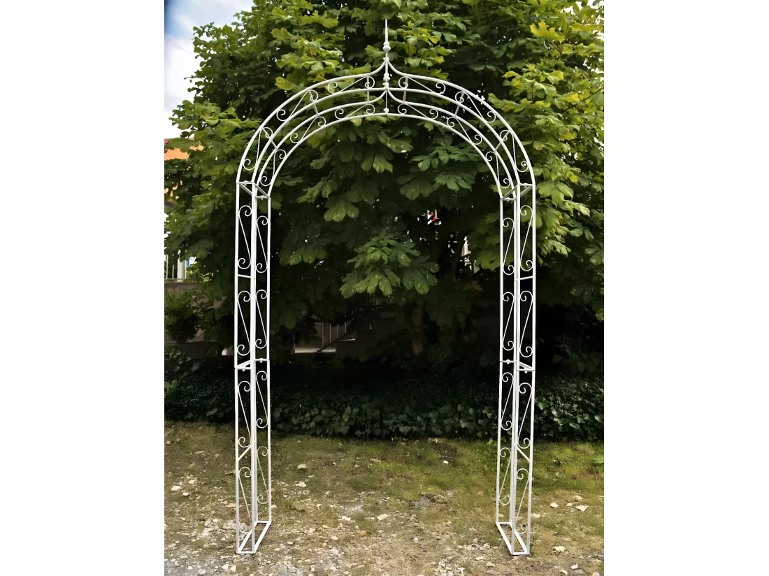 Arche à rosiers - Métal & Métal - Blanc antique - Lenz