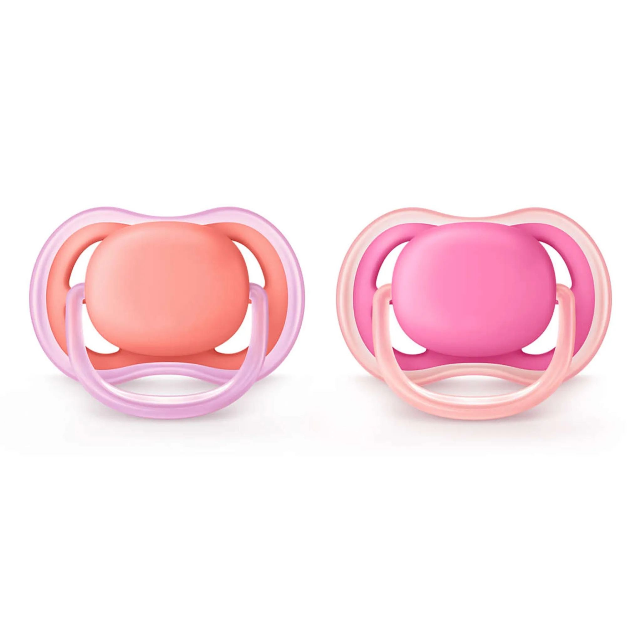Philips Avent Suce Orthodontique Aérées 6-18mois Paquet de 2 - Rose Orange