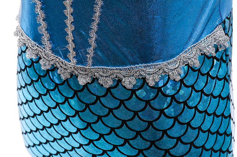 (110-120cm) Fasnachts Kinder Kostüm Meerjungfrau Verkleidung für Motto Partys / Halloween - Blau / Lila