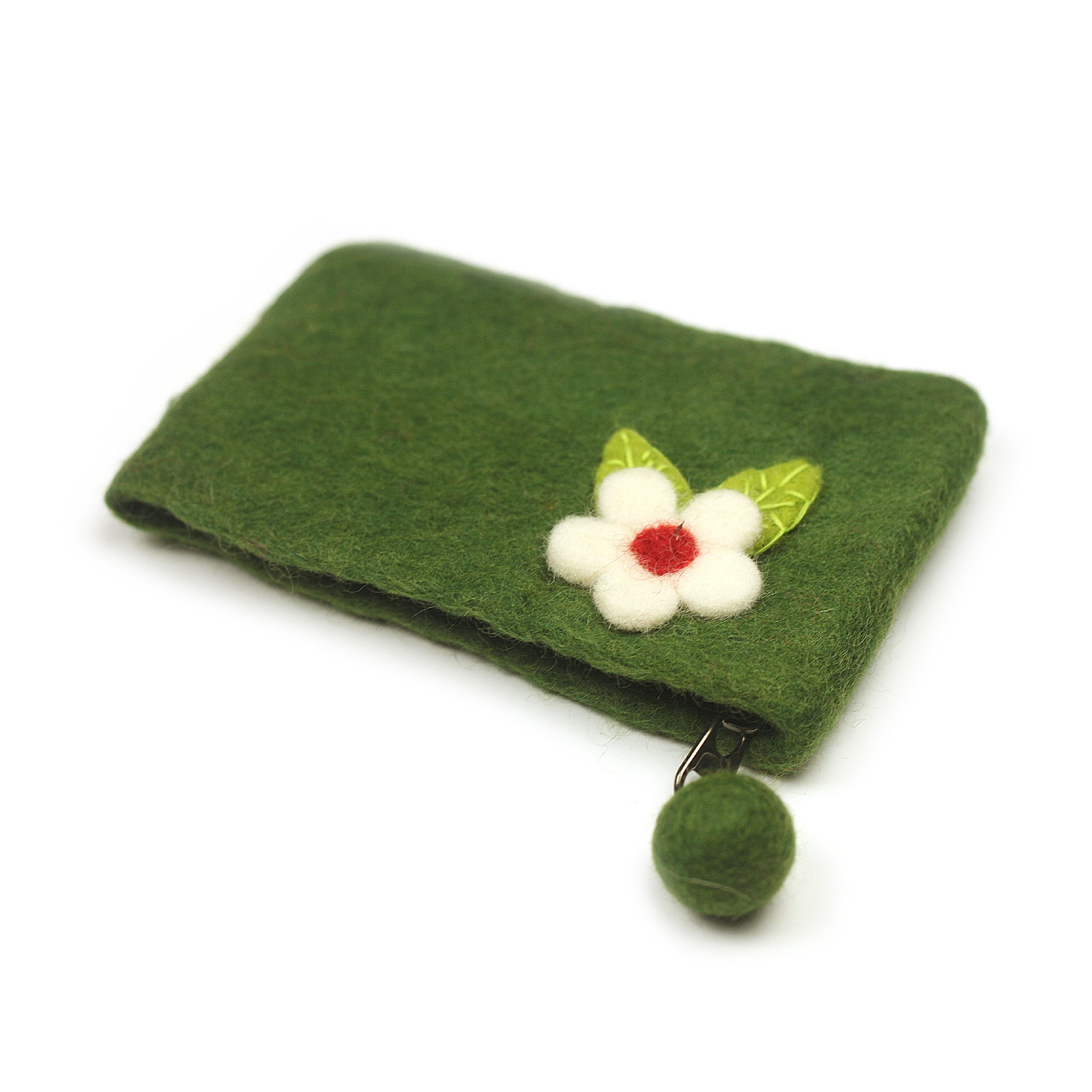 Filz-Etui mit Blume, oliv, B 16 cm, H 10 cm günstig bestellen