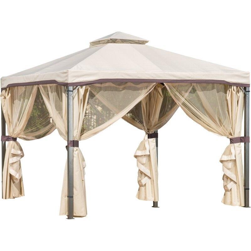 Gazebo de metal para pátio Franz, 3 m de largura x 3 m de profundidade