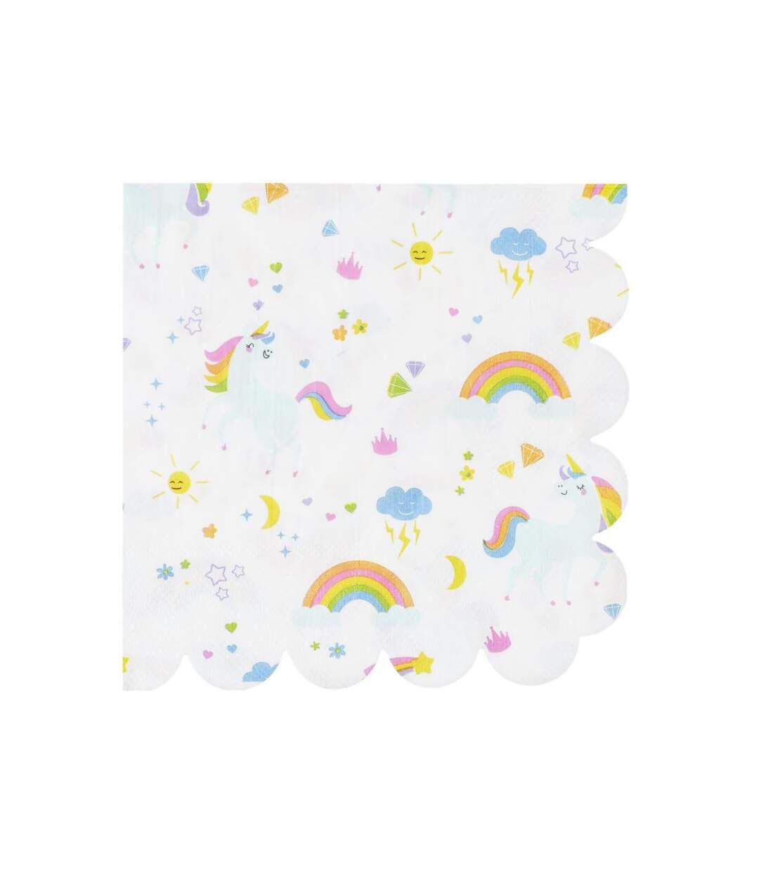 Paris Prix - Lot De 20 Serviettes En Papier licorne 33x33cm Blanc
