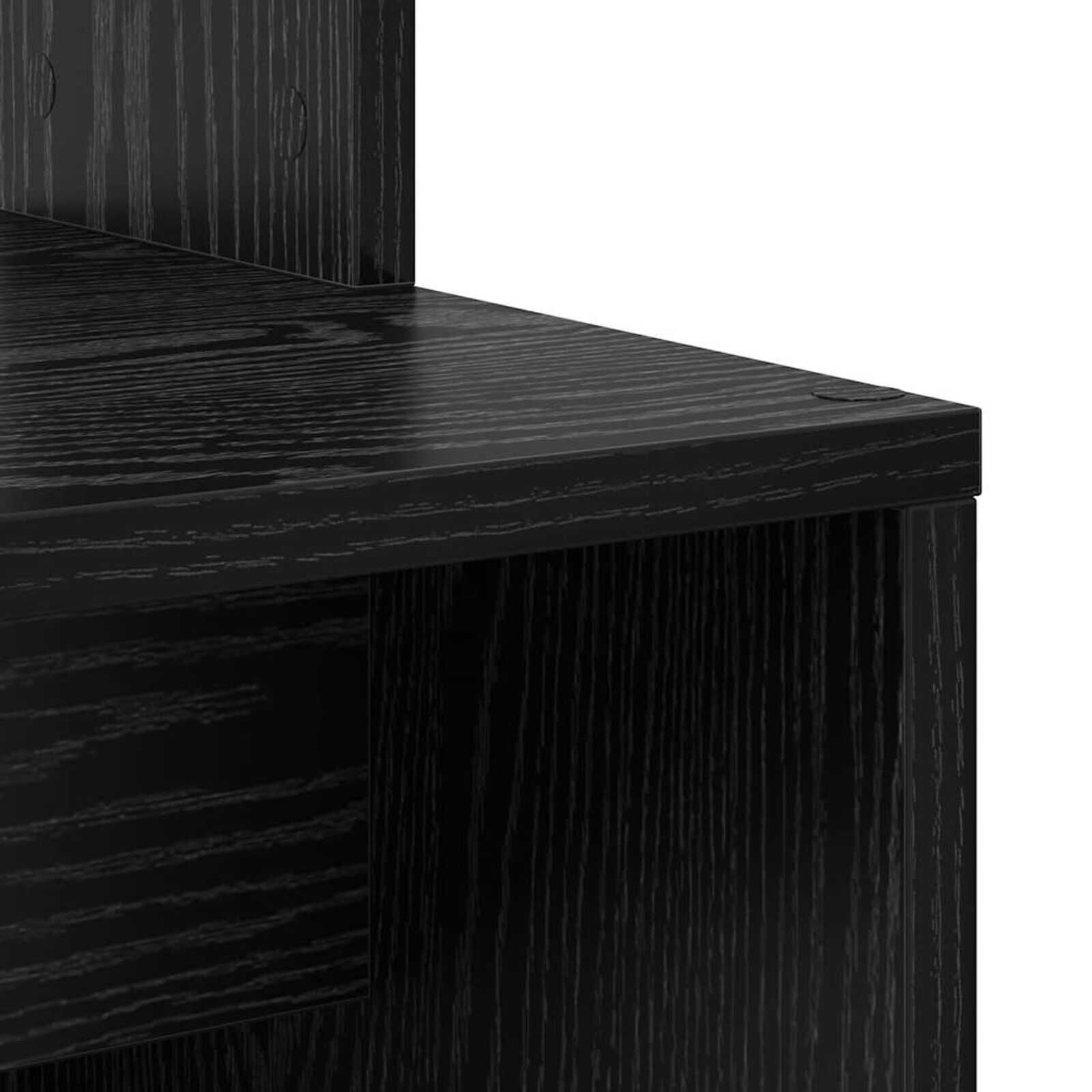 vidaXL Bureau met opbergruimte 2 st zwart eiken 78,5 x 37 x 154,5 cm