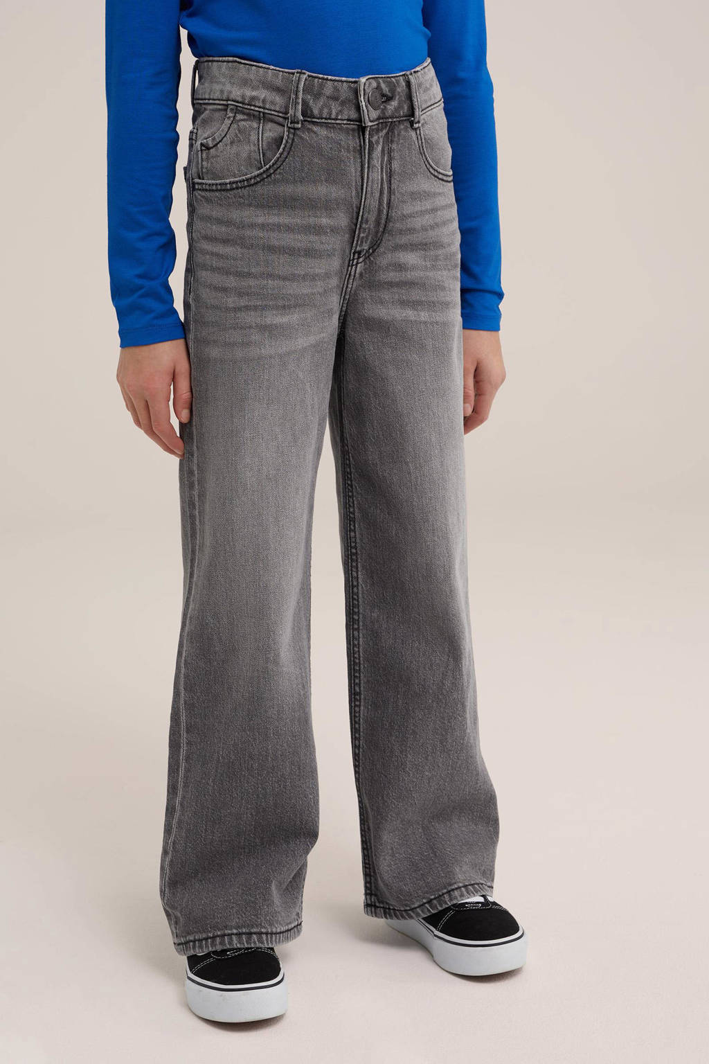 WE Fashion high waist wide leg jeans grey denim