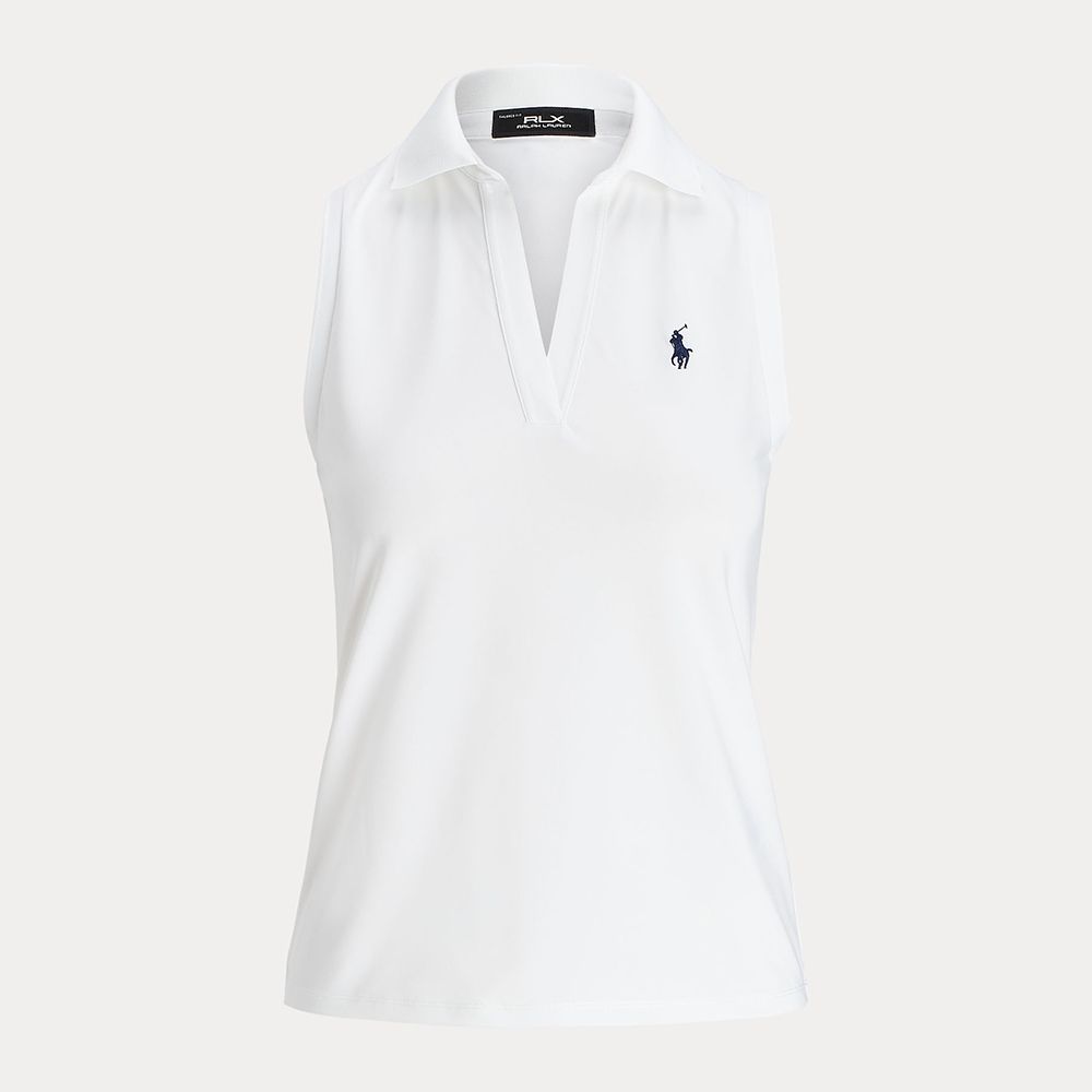 Sleeveless Pique Dame Hvit