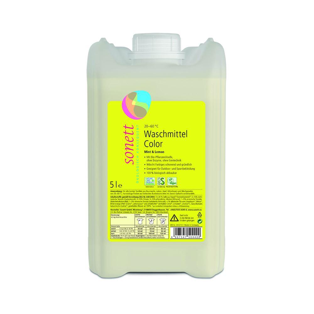 SONETT Waschmittel Color<br>5 l, Kanister, 20°-60°C Mint Lemon